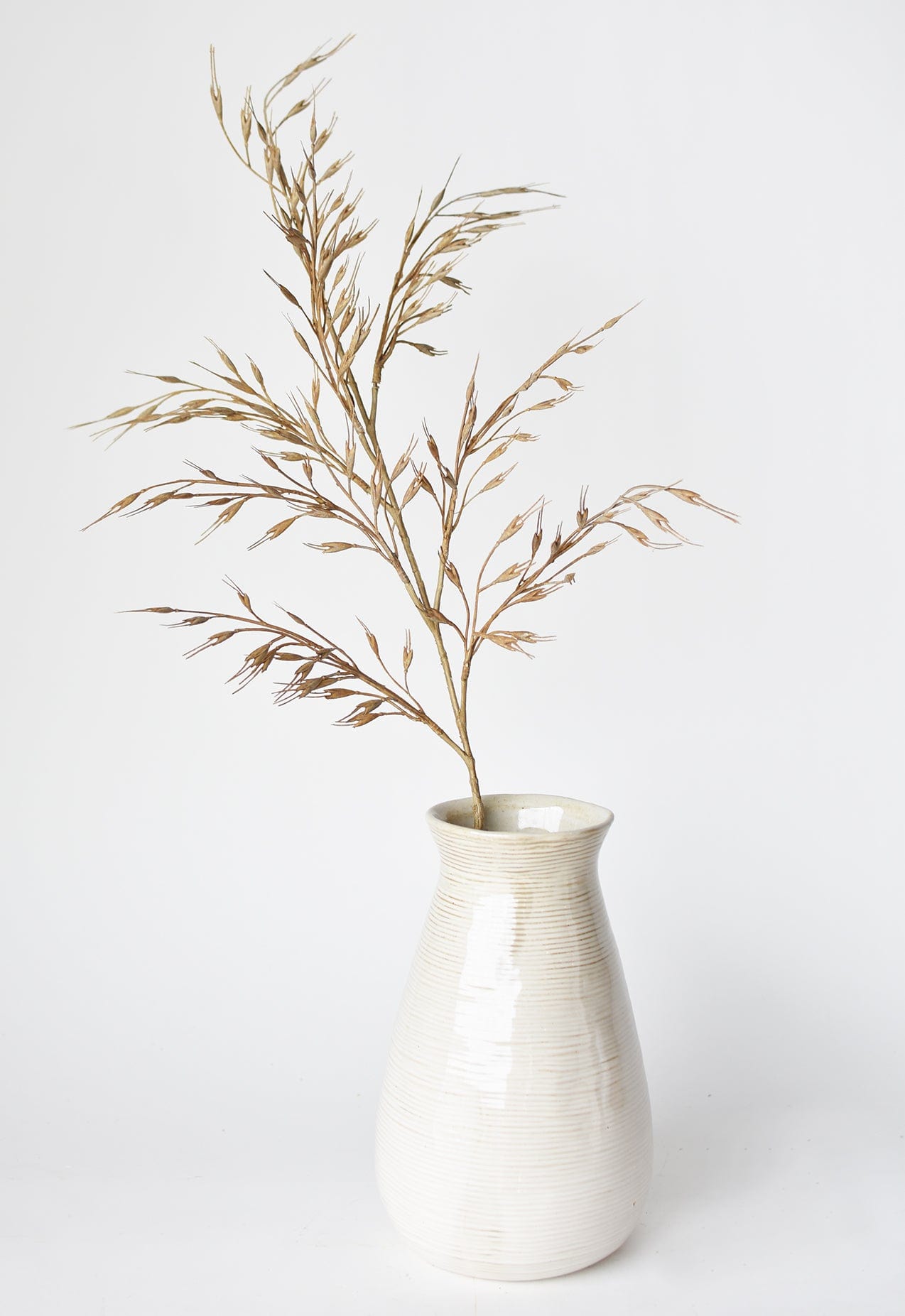 34" Faux Beige Wild Wheat Stem